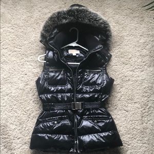 Michael Kors Puffer Vest with Real Fox Fur